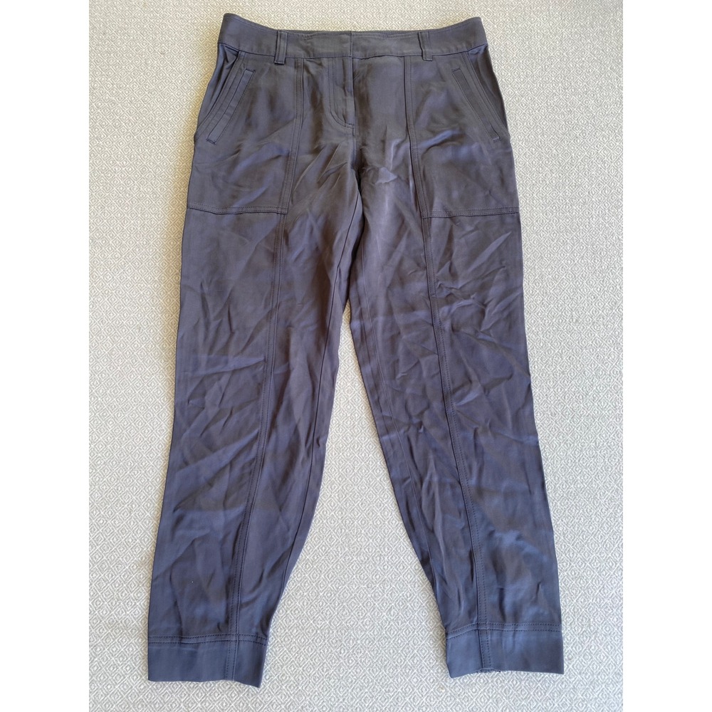 LOFT Pants Women 0 Gray Utility Joggers‎ Viscose Tapered Casual Pocketed